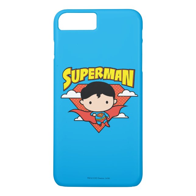 Funda De Case-Mate Para iPhone Chibi Superman Polka Dot Shield y Name (Reverso)