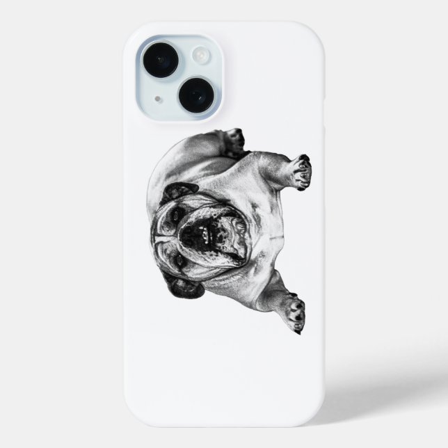 Funda De Case-Mate Para iPhone Chic de bulldog sombreado (Reverso )