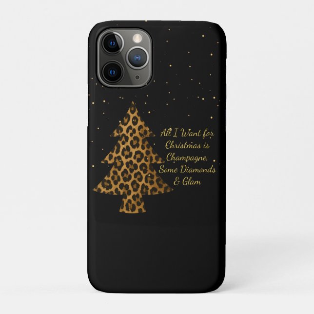 Funda De Case-Mate Para iPhone Chic Holiday Leopard Tree Design (Reverso)