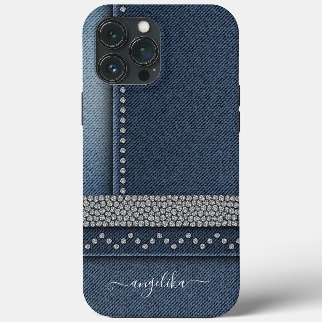 Funda De Case-Mate Para iPhone Chic Prep Estilo Denim (Reverso )