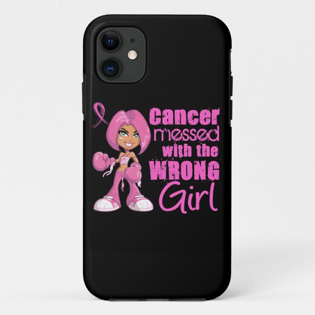 Funda De Case-Mate Para iPhone Chica 1 del combate del cáncer de pecho (Reverso)