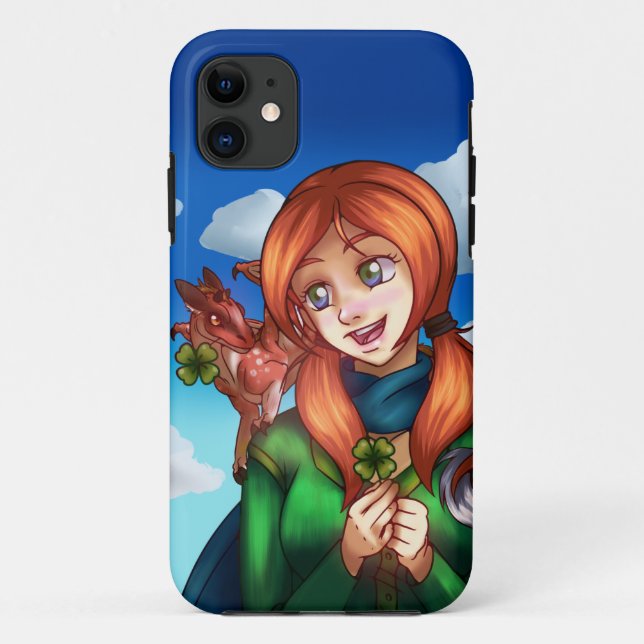 Funda De Case-Mate Para iPhone Chica afortunado (Reverso)