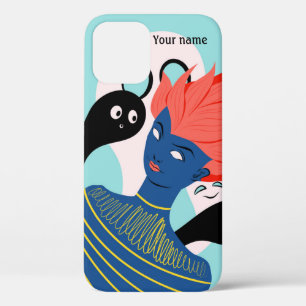 Funda Para iPhone 12 Pro Chica alienígena con fantasmales amigos imaginario