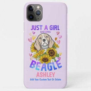 Funda Para iPhone 11 Pro Max Chica Ama Beagle Sunflower