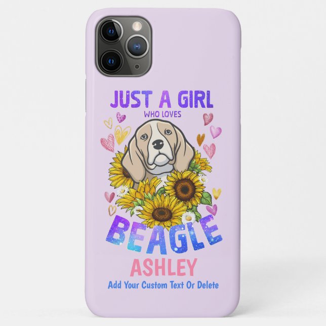 Funda De Case-Mate Para iPhone Chica Ama Beagle Sunflower (Reverso)
