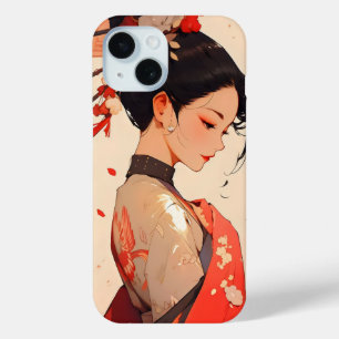 Funda Para iPhone 15 Chica Anime Geisha