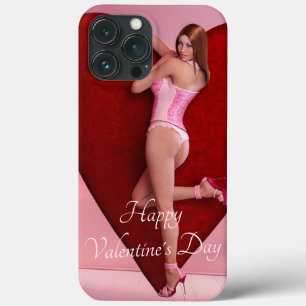 Funda Para iPhone 13 Pro Max Chica apasionado del Día de San Valentín en un lug