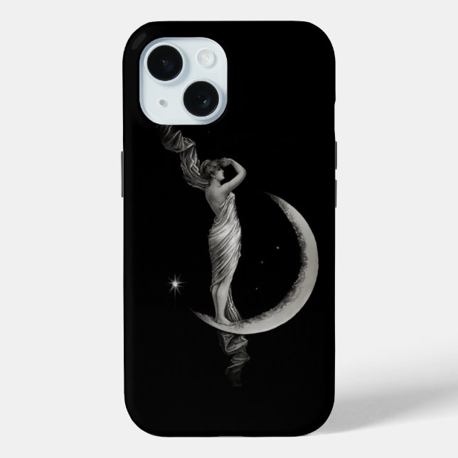 Funda De Case-Mate Para iPhone Chica Art Nouveau Moon (Reverso )