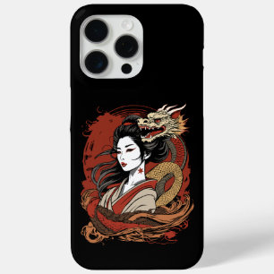Funda Para iPhone 15 Pro Max Chica asiático Dragón chino
