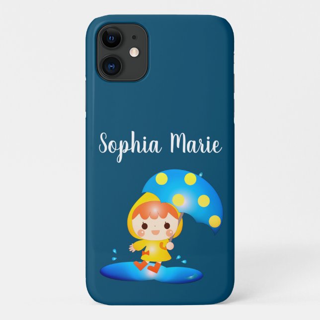 Funda De Case-Mate Para iPhone Chica bailando bajo la lluvia (Reverso)