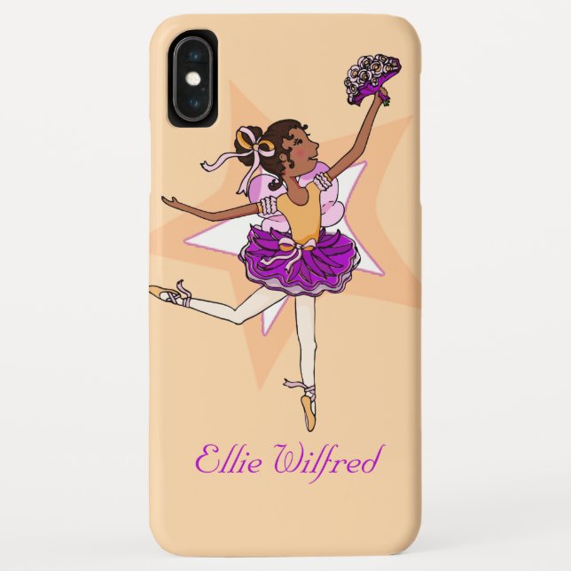 Funda De Case-Mate Para iPhone Chica bailarina melocotón de pelo oscuro (Reverso)