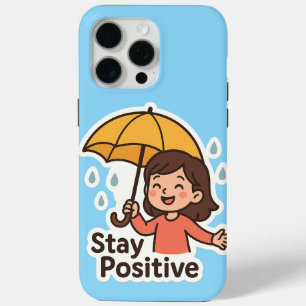 Funda Para iPhone 15 Pro Max Chica bajo la lluvia, pero con una sonrisa.
