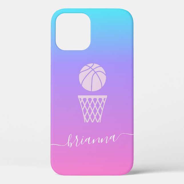 Funda De Case-Mate Para iPhone Chica Baloncesto nombre personalizado cesta bola r (Reverso )