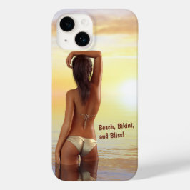 Funda Para iPhone 14 De Case-Mate Chica bikini posando en el mar al atardecer