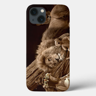 Funda Para iPhone 13 Chica con León y Oso Teddy
