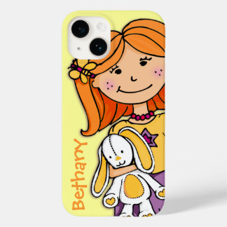 Funda Para iPhone 14 De Case-Mate Chica con pelo rojo acolchado conejo gráfico