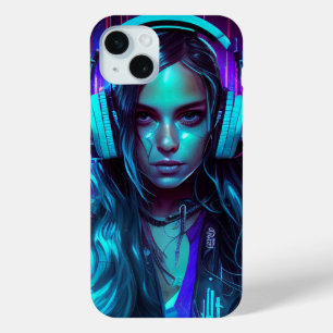 Funda Para iPhone 15 Mini Chica Cyberpunk DJ