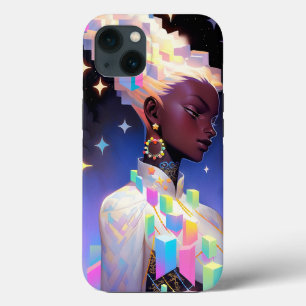 Funda Para iPhone 13 Chica de animación geométrica moderna
