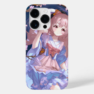 Funda Para iPhone 14 Pro De Case-Mate Chica De Anime Cuerdo Bajo Un Árbol De Flor De Cer
