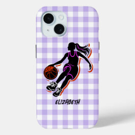 Funda Para iPhone 15 Chica de baloncesto personalizado Funda IPhone 15