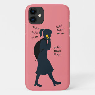 Funda Para iPhone 11 Chica de BLAH BLAH habla en teléfono celular