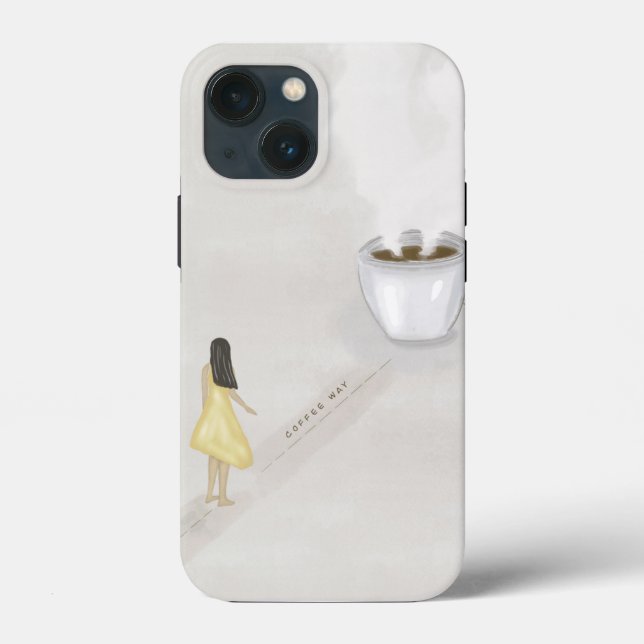 Funda De Case-Mate Para iPhone Chica de café (Reverso )