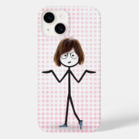 Chica De Figura De Palo Con Sneakers En Gingham