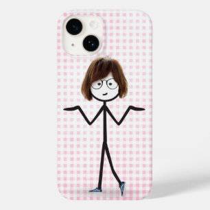 Funda Para iPhone 14 De Case-Mate Chica De Figura De Palo Con Sneakers En Gingham