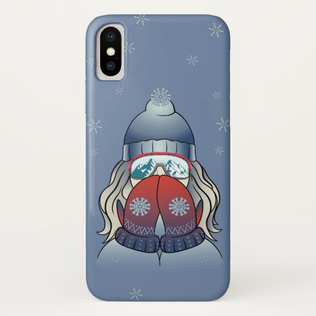 Funda De Case-Mate Para iPhone Chica de invierno  (Reverso)