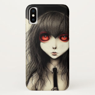Funda Para iPhone X Chica de la escuela de gótico