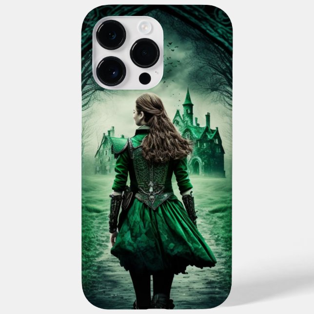 Funda De Case-Mate Para iPhone Chica DE LA FANTASÍA IRLANDESA OSCURA EN MADERA (Reverso)
