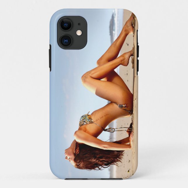 Funda De Case-Mate Para iPhone Chica de la playa (Reverso)