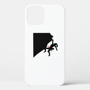 Funda Para iPhone 12 Chica de montaña de escalada: silueta negra