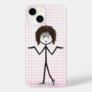 Funda Para iPhone 14 De Case-Mate Chica de palitos con zapatillas en gingham