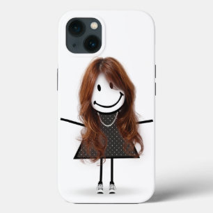 Funda Para iPhone 13 Chica de palitos con zapatillas y pelo