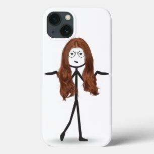 Funda Para iPhone 13 Chica de palo con pelo rojo