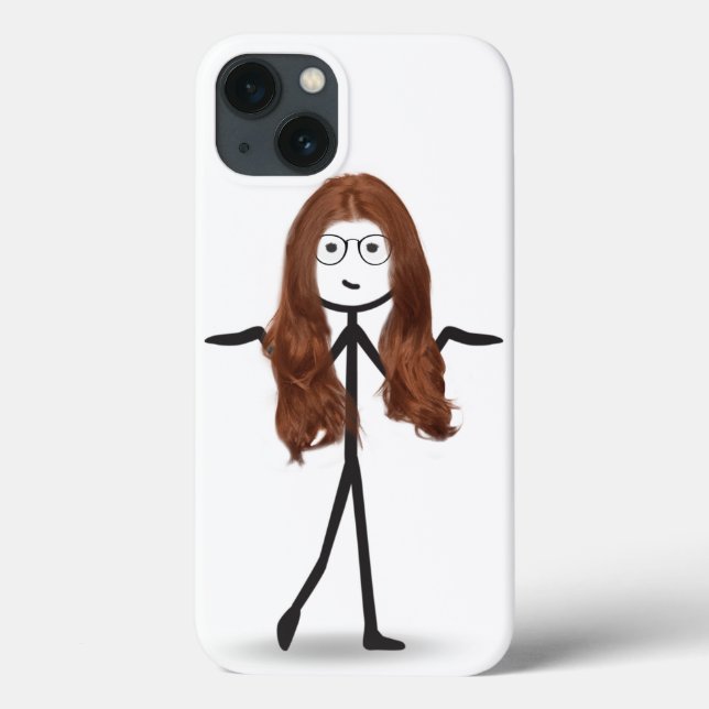 Funda De Case-Mate Para iPhone Chica de palo con pelo rojo (Reverso)