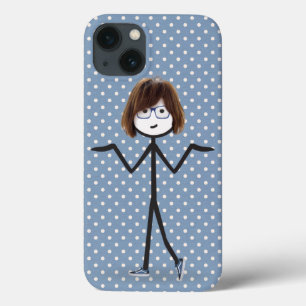 Funda Para iPhone 13 Chica de palo con zapatillas en puntos