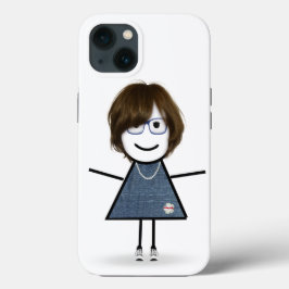 Funda Para iPhone 13 Chica de palo en zapatillas con pelo