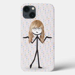 Funda Para iPhone 13 Chica de palo rubia sobre lunares