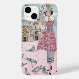 Funda Para iPhone 14 De Case-Mate Chica de palomas en Venecia Italia | Iphone 7 más 