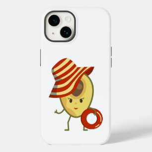 Funda Para iPhone 14 De Case-Mate Chica de playa de aguacate con gorra solar y anill