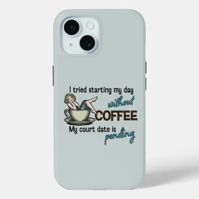 Funda De Case-Mate Para iPhone Chica de plumas Coffee Addict (Reverso )