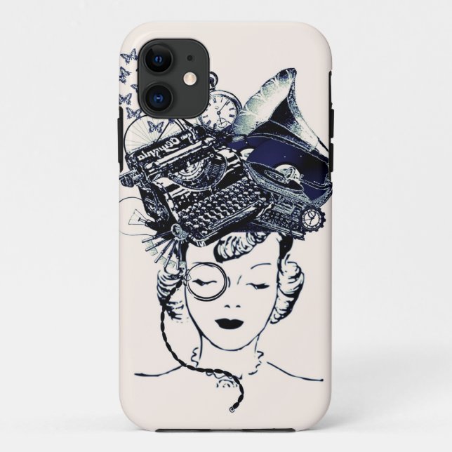 Funda De Case-Mate Para iPhone Chica de Steampunk (Reverso)