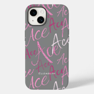 Funda Para iPhone 14 De Case-Mate chica de voleibol con patrón de texto rosa