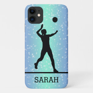 Funda Para iPhone 11 Chica de voleibol personalizado Sparkle