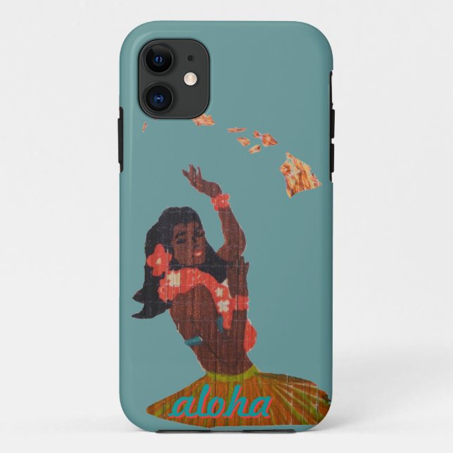 Funda De Case-Mate Para iPhone Chica del Hawaiian de la falda de hierba (Reverso)