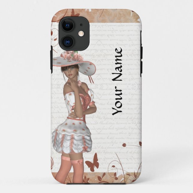 Funda De Case-Mate Para iPhone Chica en gorra de verano (Reverso)