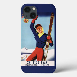 Funda Para iPhone 13 Chica flexible del esquí del Pin-Para arriba del