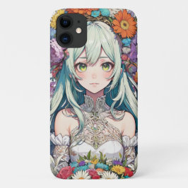Funda Para iPhone 11 Chica floral animada